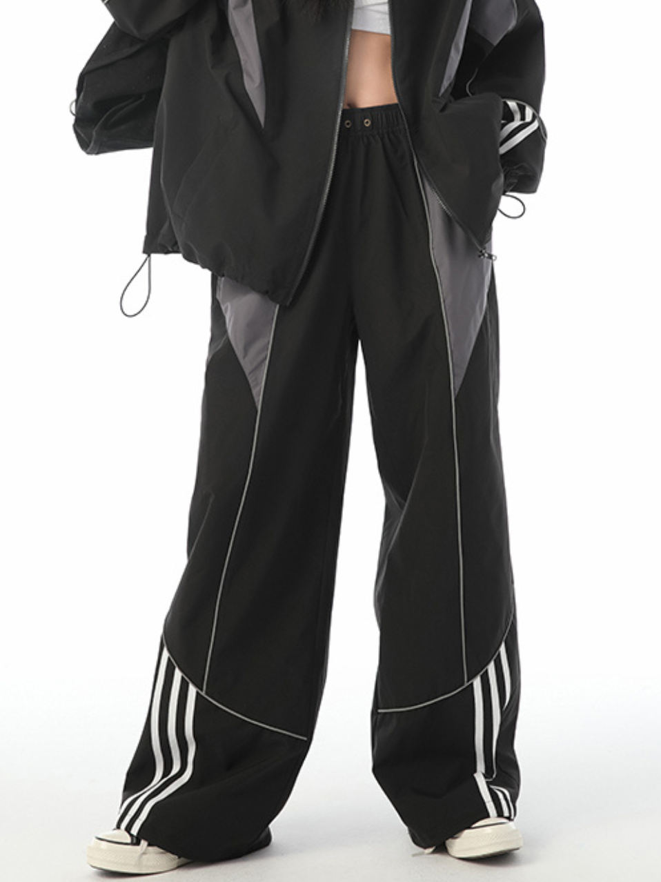 CONTRAST NYLON TRACK PANTS (SET UP)