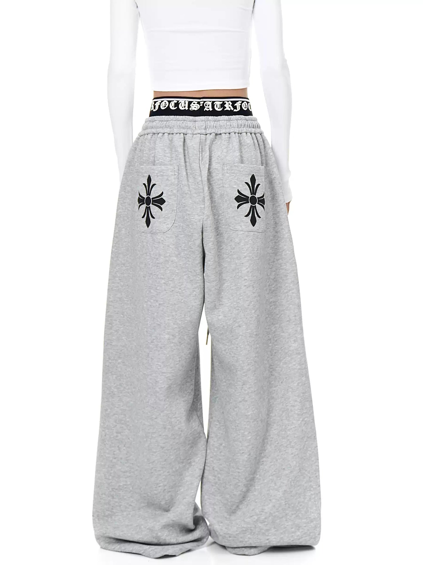 Layered Waistband Cross Sweatpants