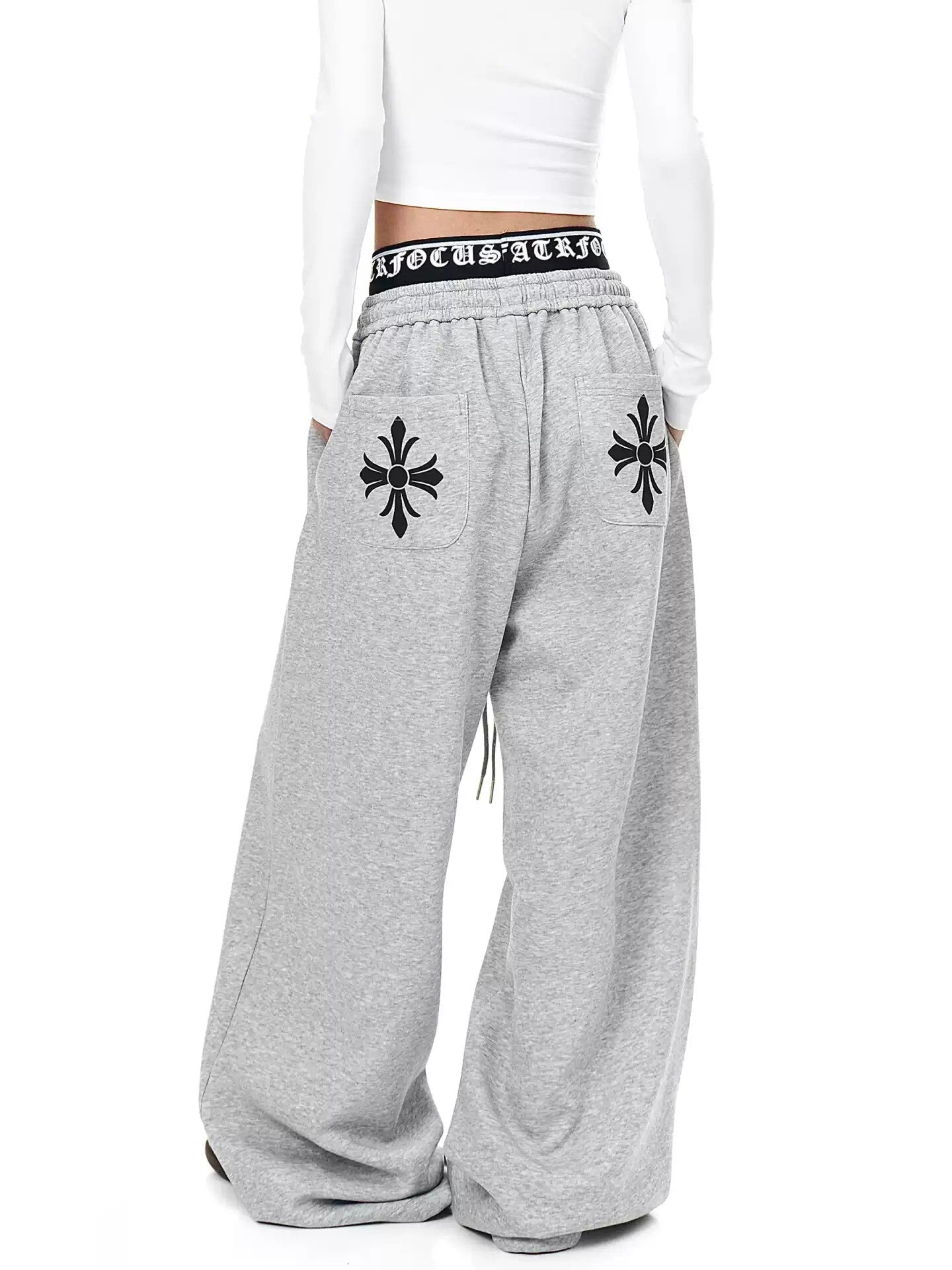 Layered Waistband Cross Sweatpants