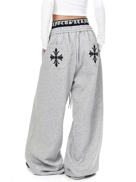 Layered Waistband Cross Sweatpants