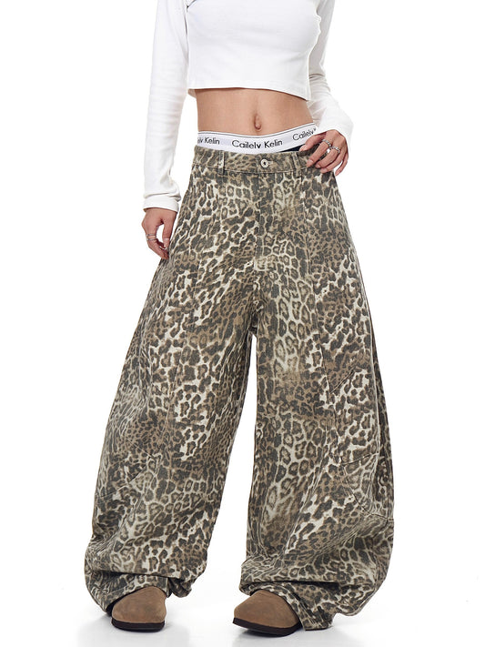 Leopard Baggy Denim